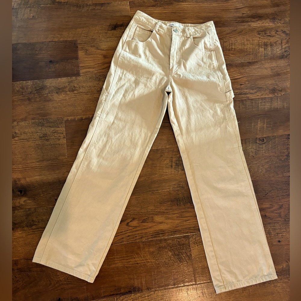 Elodie Cargo Pants Extra Small Tan Beige Khaki Wide Leg 90s